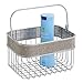 mDesign Metal Woven Storage Basket Bin with Handle for Organizing Hand Soaps, Body Wash, Shampoos, Lotion, Conditioners, Hand Towels, Hair Accessories, Body Spray, Mouthwash - Small - Metallic