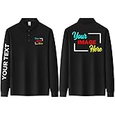 DOBYYUNZHEN Personalized Men Long Sleev Polo Shirts Customized Casual Slim Fit Collar Shirt Work Shirt