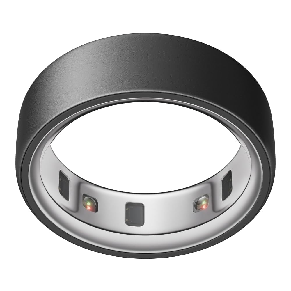 OURA Ring 4 Anillo Inteligente - Stealth - Talla 7 | Averigua tu Talla con el Kit de Tallaje Ring 4 | Monitoriza el sueño, la FC, el estrés y más - hasta 8 días de autonomía