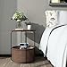 Lifewit Round Side Table End Table Industrial Coffee Table Nightstand with Storage Basket, Wood Look Accent, 18.9 × 18.9 × 23.6 in