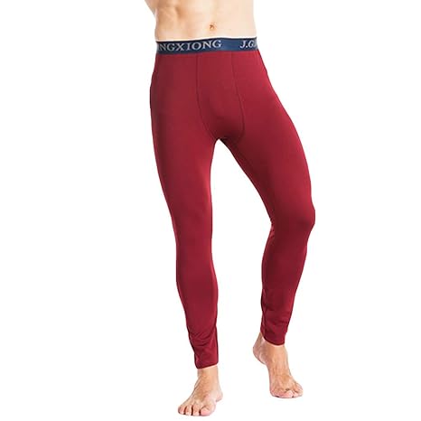 Mens Autumn Winter Comfortable Warm Pure Color Bottom Pants ...