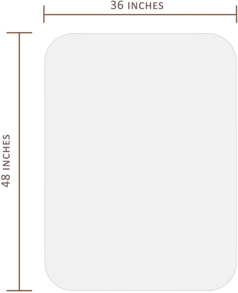 Homek Crystal Clear Chair Mat for Hardwood Floor, 48”x 36”x 1/8” Chair Mat for Hard Floor : Office Products