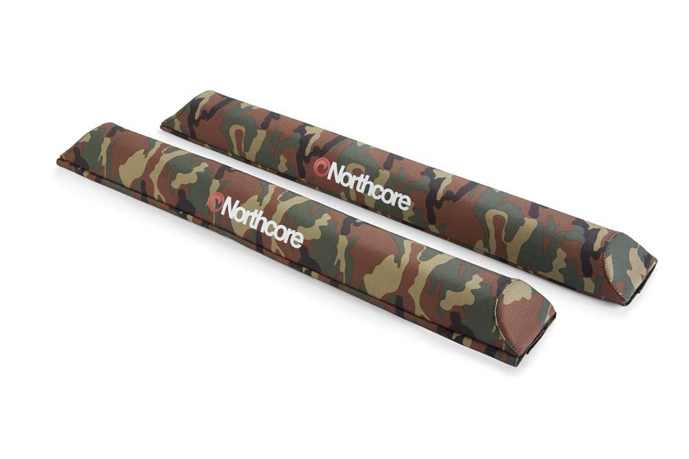 Northcore Surfing and Watersports Accessories - Aerodynamic Roof Rack Wide Load 72cm Pads - Camo - Waterproof Sprayproof