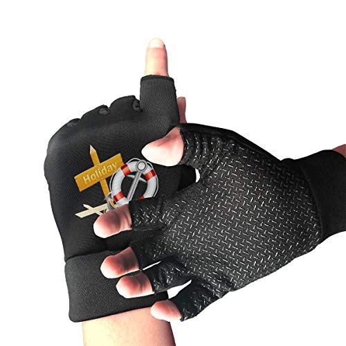 Unisex Fingerless Gloves Holiday Camp Sports Semi Half Finger Mittens for Cycling Climbing Fitness Computer Typing Daily Work