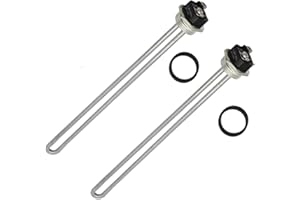 DROMIX Water Heater Element, 4500W 240V, 2PCs Pack, Screw-in Type, High Watt Density, Chrome Coated Copper, fits most models of Dual Element Eletrical Water Heaters, 2PC4500W_EWH