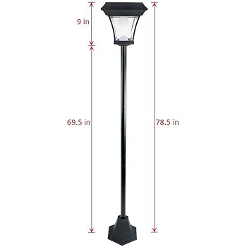 Amazon.com : 6.7 ft (80 in) Tall Solar Lamp Post and Planter 3 Heads