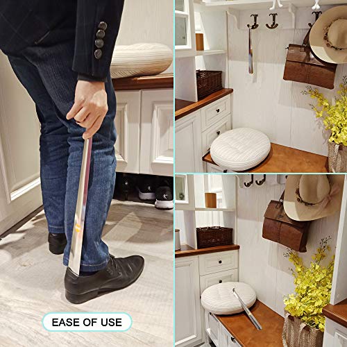 Metal Shoe Horn - Extra Long Handled Shoe Horn - 16.5" Heavy Duty Stainless Steel Shoehorns for Men, Women, Kids, Seniors, Pregnancy, Disabled, Back Pain, Arthritis, Sciatica, Boots, Dress, Sneakers - Thumbnail 3