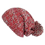 LETHMIK Women's Slouchy Beanie Hat Pom Pom Basic Color Knit Skully Beanie Cap