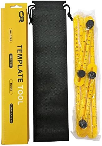 Angleizer Template Tool Measures All Angles and Forms | Durable ABS Plastic | Upgraded Metal Screw Treads | Professional &amp; DIY Tool for Craftsmen Builders Handymen Carpenters | FREE CARRY BAG