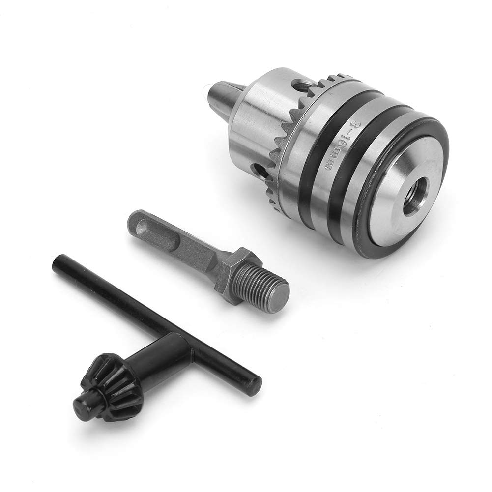Drill Chuck, 3.0-16MM 1/2-20UNF Drill Chuck Adapter Kit Key Type Drill Chuck with Square Shank Adapter