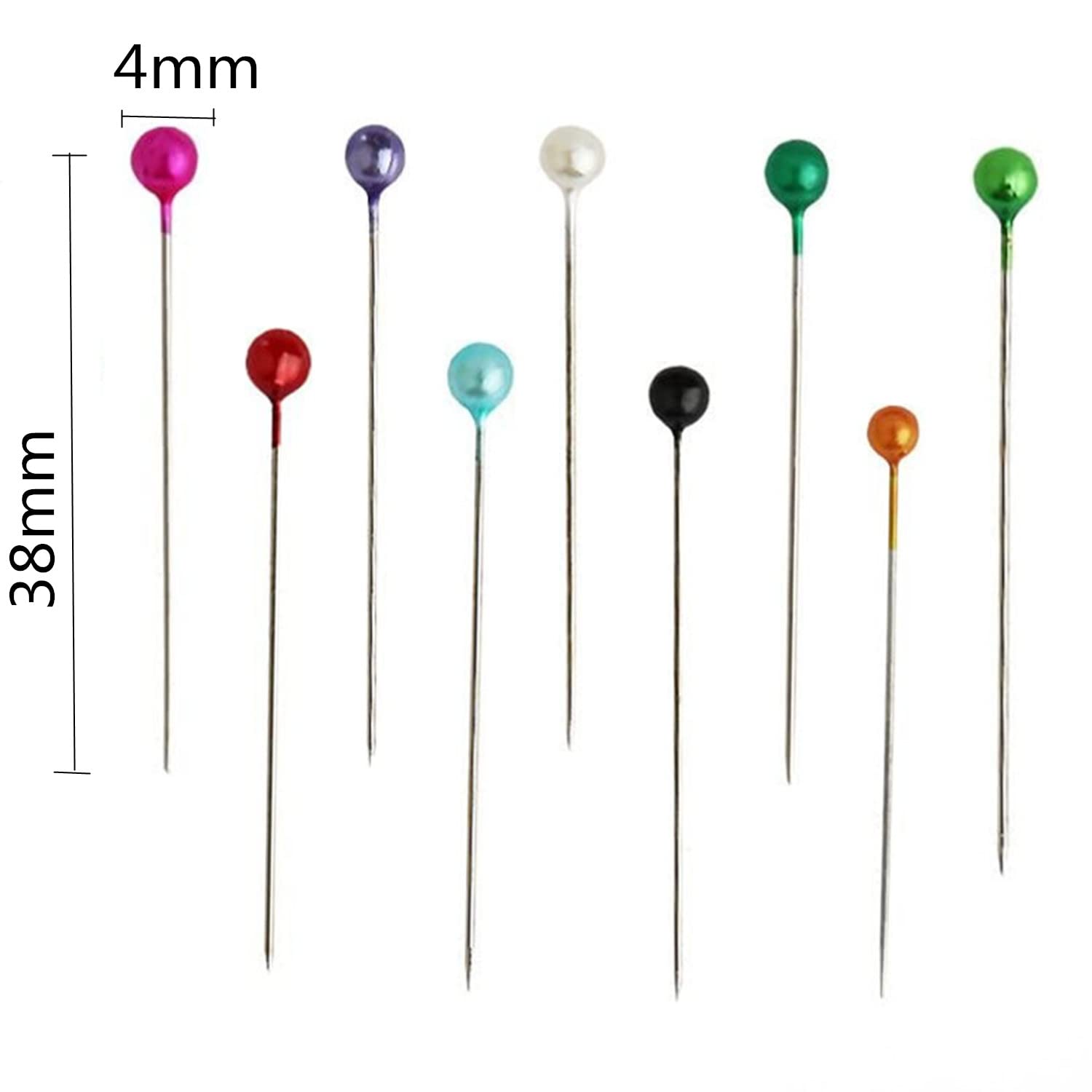 Fbshicung Fbshicung 1200PCS Sewing Pins for Fabric, Straight Pins with Pearlized Ball Heads Long 1.6inch, Quilting Pins for Dressmaker, Jewelry DIY Decoration, Craft and Sewing Tools