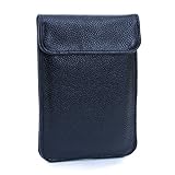 U-Times Leather RFID Cell Phone Signal Blocking/Jammer Pouch Anti-Spying Anti-Tracking GPS Shielding Passport Sleeve/Wallet Bag Anti-Radiation for Pregnant Women(Balck)