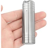 Epichao Large Size High Capacity Stainless Steel Keychain Pill Holder &ndash; Pill Container Portable Pill Case for Backpack, Keyring Watertight Travel Pill Container for Medicine (Large)
