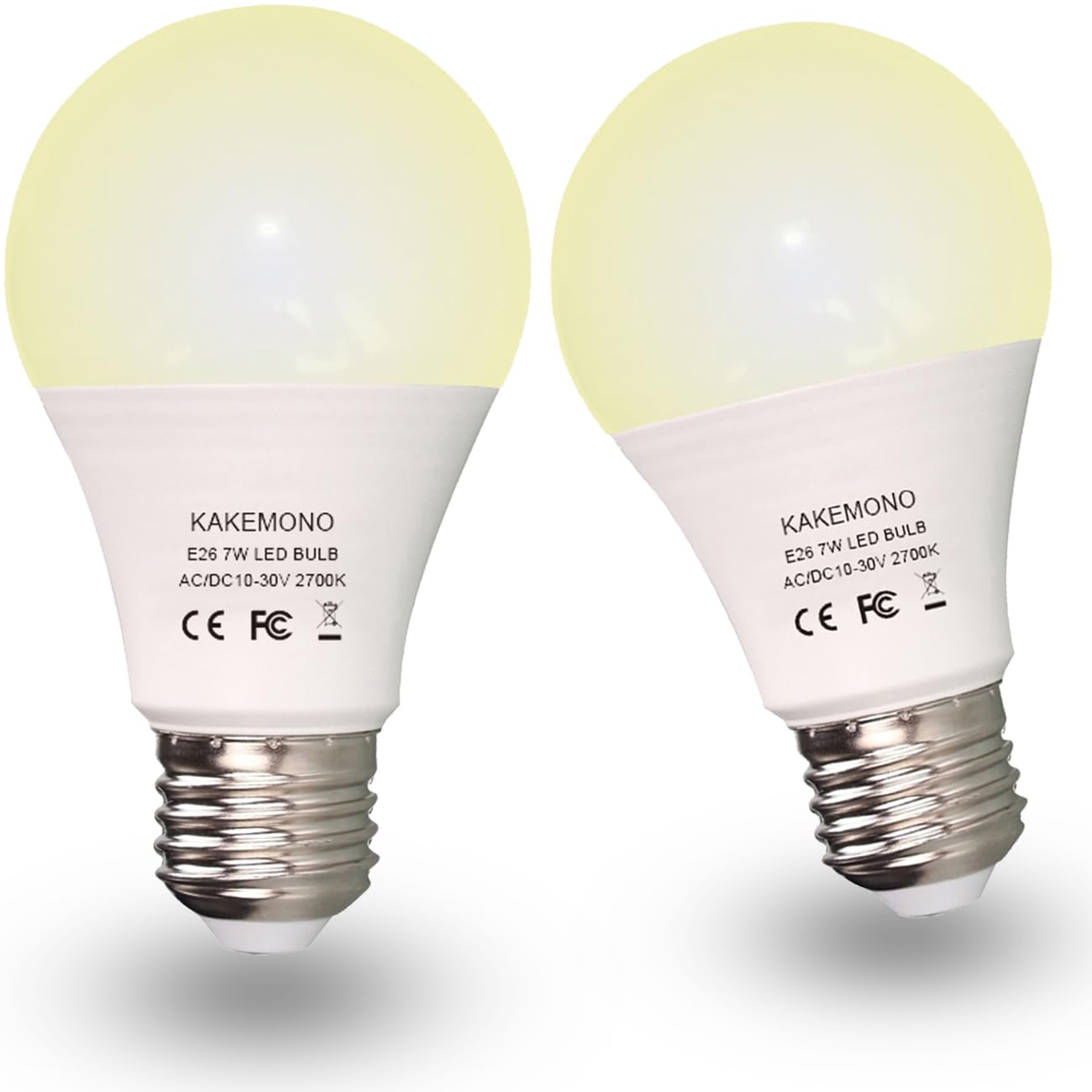 Photo 1 of KAKEMONO 12V LED Light Bulb 7W AC/DC10-30V Low Voltage E26 Base 2700K Warm White,60watt A19 Bulbs Equivalent,Landscape RV Camper Marine Boat,12volt Battery Power System Off Grid Solar Lighting,2Pack