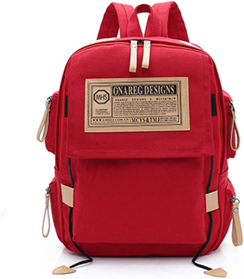 Preppy Style Women Backpack Canvas Backpack red 32x20x26cm