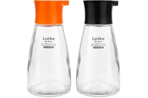 LNQ LUNIQI 2Pcs Glass Soy Sauce Container Dispenser Leakproof Vinegar Dispenser Oil Dispensing Bottles Seasoning Bottle with 