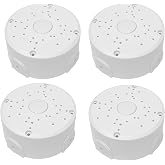 Gzrundax Universal Junction Box for Dome and Bullet IP Security Cameras, White, ABS Plastic, Rainproof, Round,4 Pack