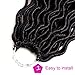 6 Packs Goddess Locs Crochet Hair Wavy Curly Faux Locs Crochet Braids Synthetic Hair Extensions Dreadlocks Crochet Locs Low Temperature Braiding Hair (14