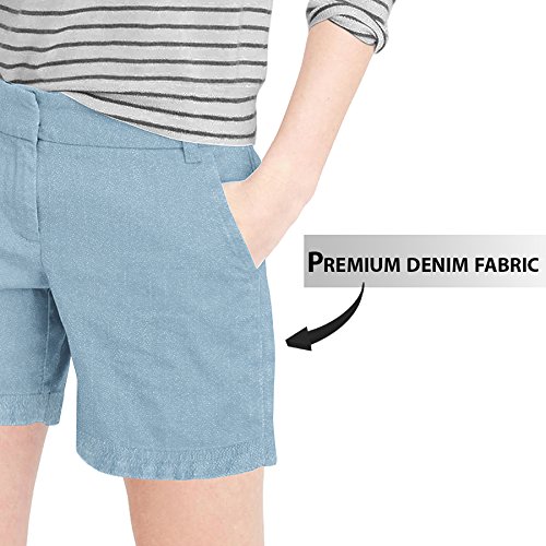 Womens Super Comfy Bermuda Walking Short BW31201X Light Wash 20 - Thumbnail 3