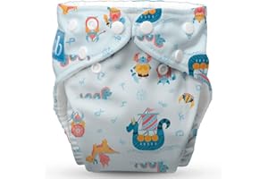 Charlie Banana Cloth Diapers, Reusable, Washable, Adjustable One Size Diaper, for Babies and Toddlers, with Absorbent Insert - The Vikings, 1 Pack