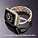 Aokon Bling Bands for Women Apple Watch Band 38mm Stainless Steel Metal Replacement Wristband Fashion Strap for Apple Watch Nike+, Series 3, Series 2, Series 1, Sport, Edition, Champagne Gold