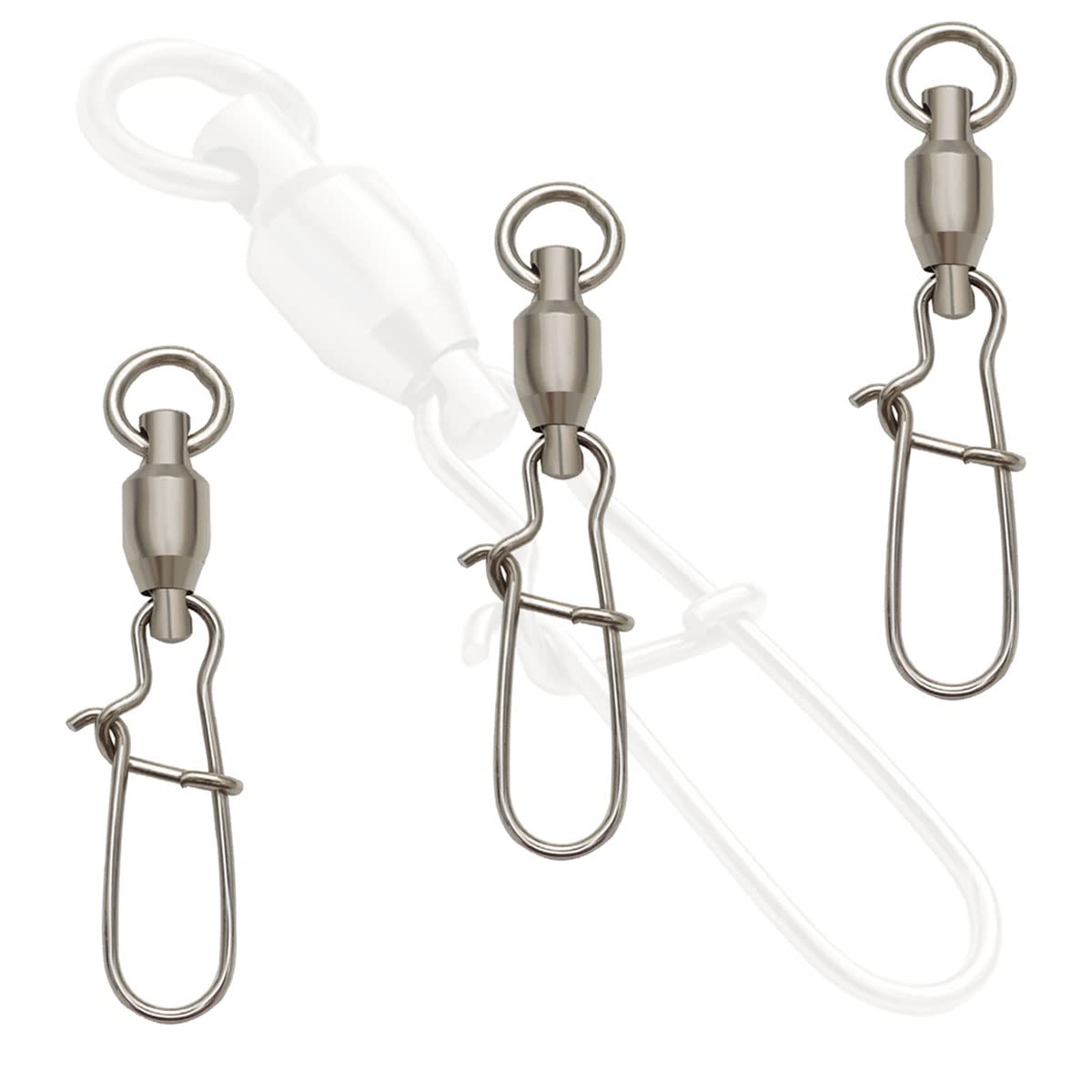 10/20 PCS Size 0#~8# High Strength Ball Bearing Swivel with Duo-Lock Snap Fishing Line Connectors (0# (24LB) 10pcs)