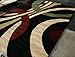 Feraghan/New City Brand New Contemporary Modern Wavy Circles Area Rug, 4' Round, Black/Brown/Beige