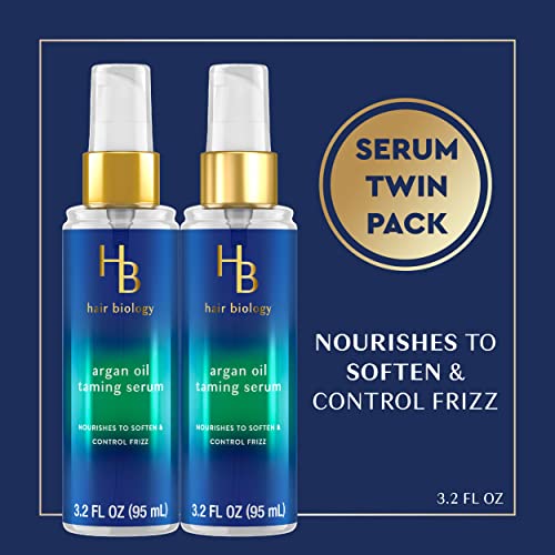 Hair Biology Argan Oil Taming Serum, Twin Pack, 3.2 Fl Oz Each — Hair