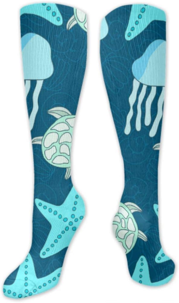 Long Fashion Socks Ocean Jellyfish Sea Star Socks Cute Long Design Multi Colorful