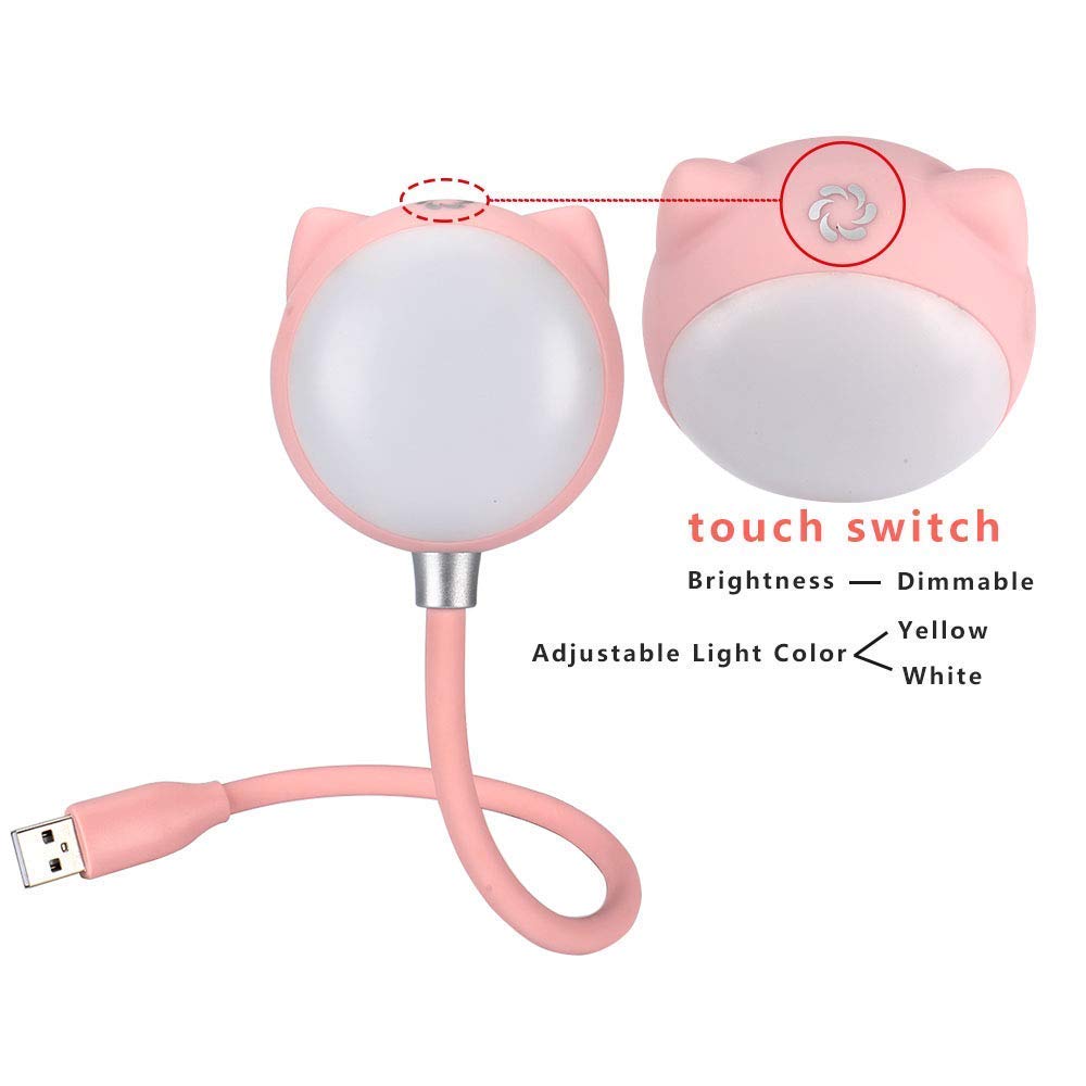 KuDiff Desk Lamp with USB Charging Port Built in Bluetooth Speaker Touch Sensitive Dimmable Brightness & 2 Color Mode, Creative Reading Lamp with Bluetooth Music Night Light Flexible USB Goose Neck