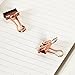 MultiBey Rose Gold Binder Clips Fashion Metal Clips, Small 3/4 inch 25PCS or 1 inch 12PCS per Box (3/4 (25pcs))