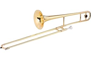 Juspins Bb Tone B Flat Tenor Trombone Beginner Set Winding Instrument Gold Lacquer