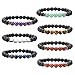 Top Plaza 7 Chakra Healing Bracelet with Real Stones, Lava Diffuser, Mala Meditation Mens Womens Religious Stretch Bracelets - Protection, Energy, Healing, Aromatherapy(7 Chakras Set)