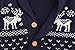 ZOEREA Toddler Unisex Baby Button-up Cotton Coat Deer Christmas Cardigan Sweater (Label 100/Age 2-3T, Navy)