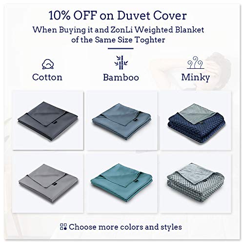 ZonLi Kid Weighted Blanket 5 lbs(36''x48'', Light Grey), Cooling Weighted Blanket for Kids