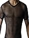 Dong Dian Men's See Through Fishnet Clubwear Short Sleeve T-Shirt Undershirt Large