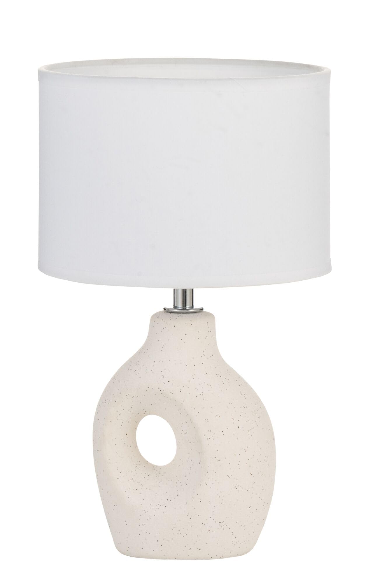 Pauleen 48319 Table Pure Crush E14 max. 20W Cream, matt Fabric, Ceramic, Bedside luminaire, White, Beige