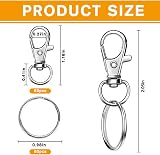 JOLCEEY 120 Pcs Swivel Lobster Clasps & Key Ring Hoops 60 Pcs Clips 60 Pcs view 2