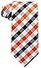 Scott Allan Collection Orange Black Tie for Men | Gingham Plaid Orange Necktie | Ties for Men Orange Black Plaid Stripe Necktie's