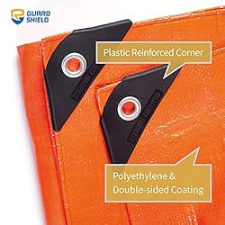 GUARD SHIELD Orange Tarp 8x8 Feet Waterproof Tarps