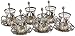 24 Pieces Tea Glasses with Holders Spoons and Saucers Set of 6 - Vintage Tulip Design Ottoman Arabic Gift Set, Silver