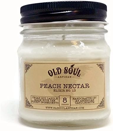 Peach Soy Candle - Hand poured - 8 oz - Vegan