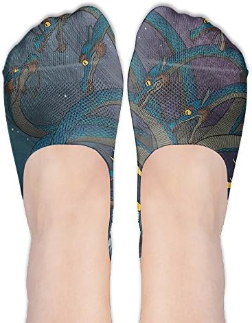 Yamata No Orochi Art Women Boat Sock Casual Girl Low Cut Thin No-show Loafer Non Slip Socks One Size
