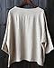 Soojun Women's Essential Casual Loose Solid Cotton Linen Tops Blouses Beige,Beige,One Size