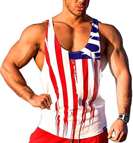 Men's Flag GYM Bodybuilding Tank top Sleeveless Vest