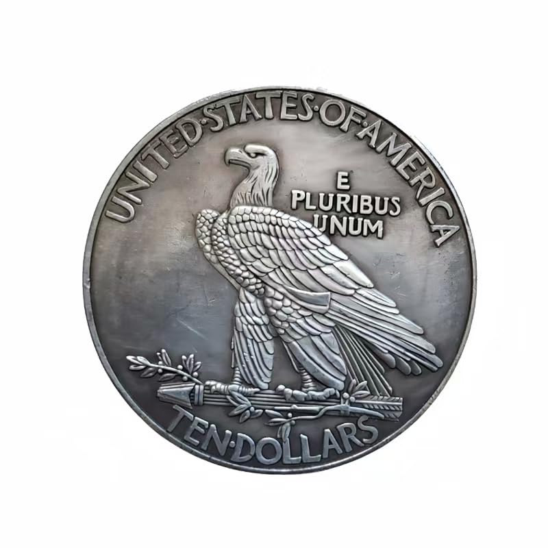 Antique Liberty Indian Head $10 Dollar Coin, Uncirculated Morgan Silver Dollar, Historical Shangui Ritual Coin, Rare Old Coins for Collectors & American Coin Collection (1907 1PCS)