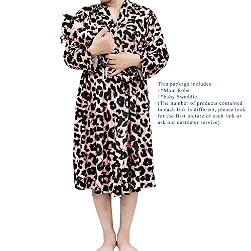 QTECLOR Mommy Robe with Swaddle Set Girls Boys Maternity Robe for
