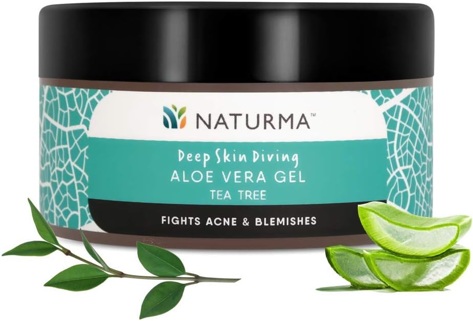 Naturma Tea Tree Aloe Vera Gel, Natural and Organic, Fights Acne Blemishes Post-Wax, 100gm