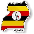 Uganda Map with Flag Magnet for Car Fridge Locker Metal Door - 4"