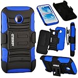 ASHIELD Ultra Shock&Drop-Proof Military LevelArmy-Grade Protective Hard Rugged Hybrid Slim Defender Case and Holster for For MOTOROLA MOTO E 2014 (Not For 2nd Gen Moto E 2015)- Extremly Dual layer Case with 360 Degrees Swivel Ring Kickstand and Rugged Holster